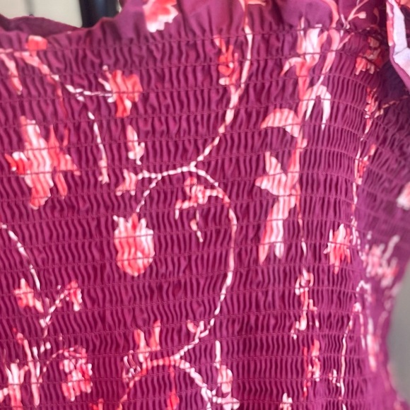 Hill House Ellie Nap Dress in Burgundy Botanical print size M - Picture 2 of 8